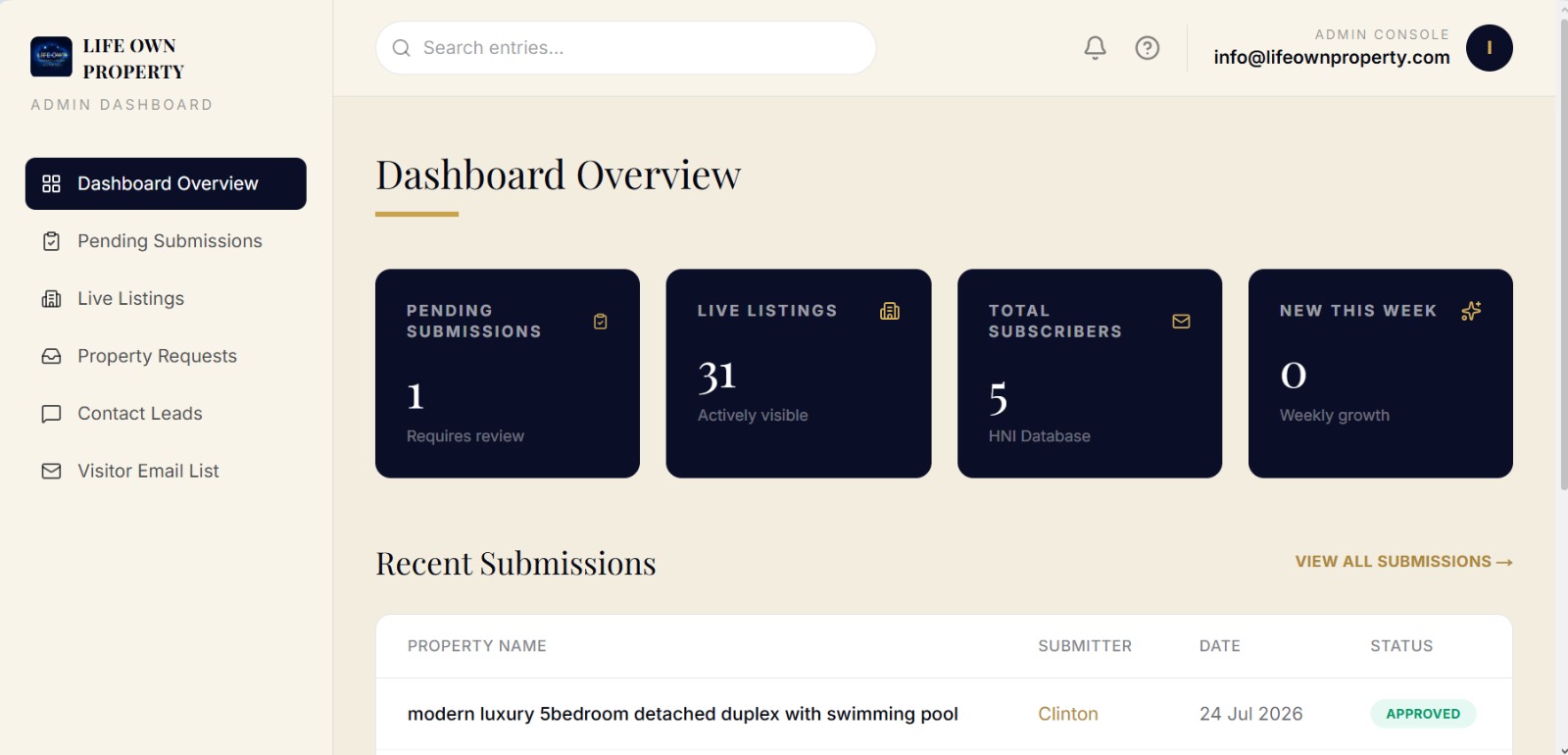 Admin portal